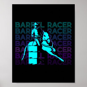 Barrel Racer Barrel Racing Horseback Riding Barrel Poster