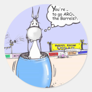 Barrel Racer Classic Round Sticker