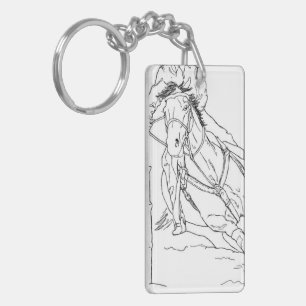 Barrel Racer (customisable) Key Ring