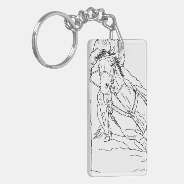 Barrel Racer (customisable) Key Ring (Front Left)