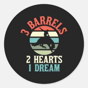 Barrel Racer Design Rodeo Cowboy Tee For Horseback Classic Round Sticker