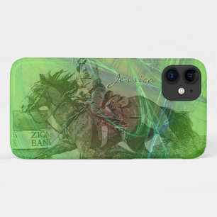 Barrel Racer II (green swirl) iPhone 11 Case