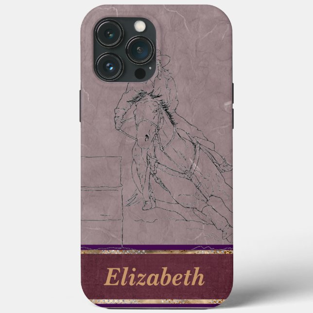 Barrel Racer (Mauve) Case-Mate iPhone Case (Back)