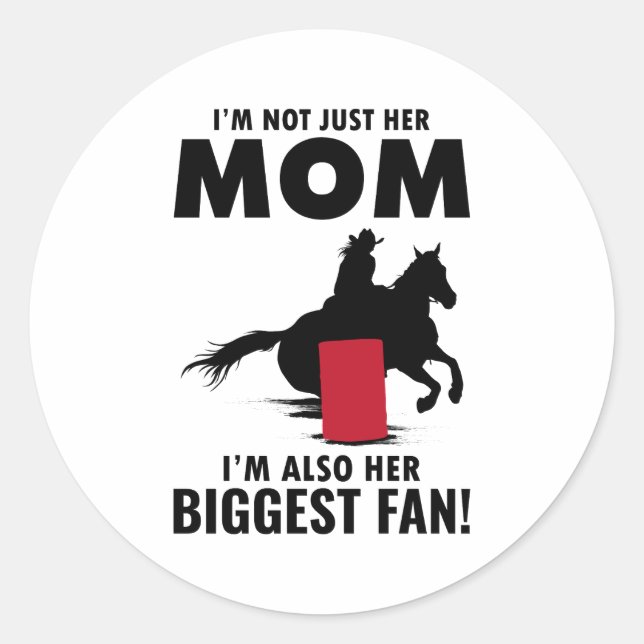 Barrel Racer Rodeo Racing Horse Riding Mum Classic Round Sticker (Front)