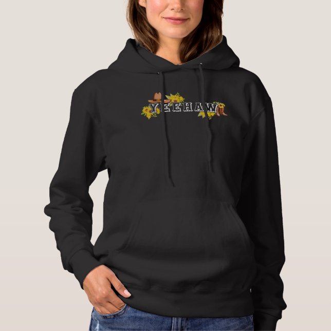 Barrel Racer Yeehaw Horse Riding Hoodie (Front)