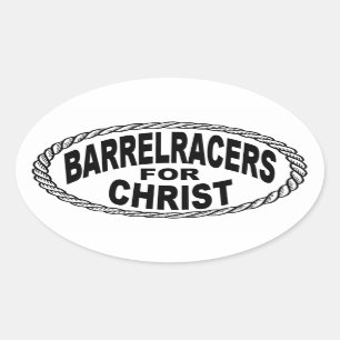 Barrel Racers for Christ Euro Style Oval Sticker