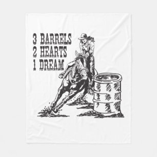 Barrel Racing 3 Barrels 2 Hearts 1 Dream Fleece Blanket