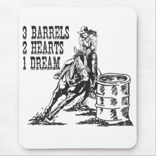 Barrel Racing 3 Barrels 2 Hearts 1 Dream Mouse Mat