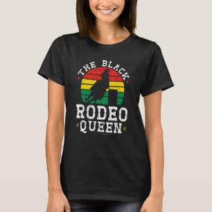 Barrel Racing African American Cowgirl Black Rodeo T-Shirt