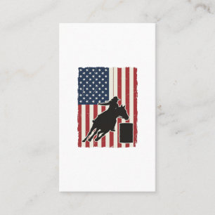 Barrel Racing American Flag Vintage Vector Design_ Business Card