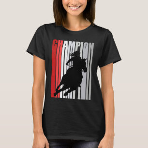 Barrel Racing Champion Horse Riding Red Cowgirl Wi T-Shirt