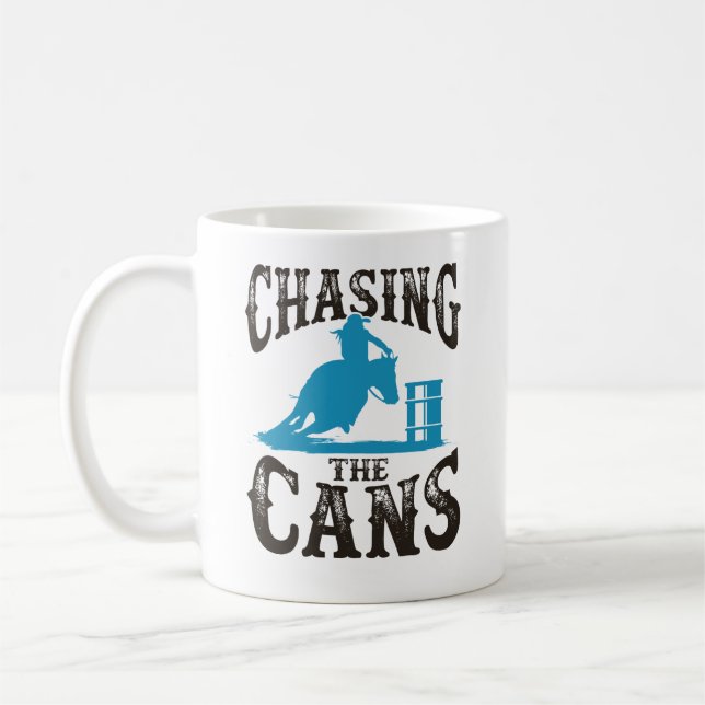 Barrel Racing Chasing the Cans Coffee Mug (Left)