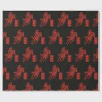 Barrel racing cowgirl- gift wrap