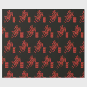 Barrel racing cowgirl- gift wrap