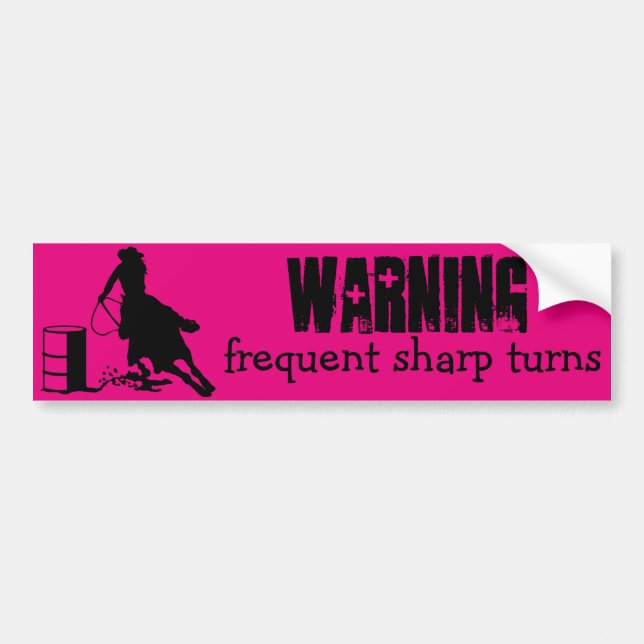 Barrel Racing Cowgirl Horse Bumper Sticker Decal (Front)