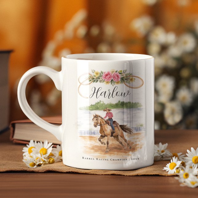 Barrel Racing Cowgirl | Monogram Rodeo Coffee Mug (Creator Uploaded)