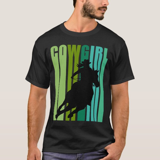 Barrel Racing Cowgirl Woman Birthday Farm Farming  T-Shirt (Front)