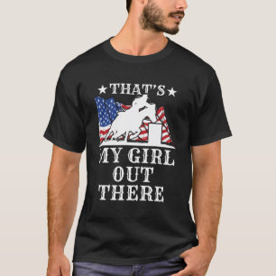 Barrel Racing Dad That'S My Out There American Fla T-Shirt