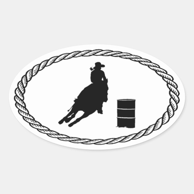 Barrel Racing Euro Style Oval Sticker (Front)