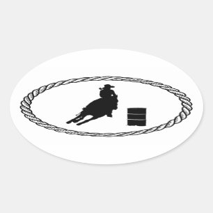 Barrel Racing Euro Style Oval Sticker