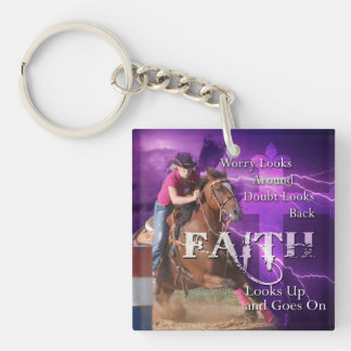 Barrel Racing Faith Keychain
