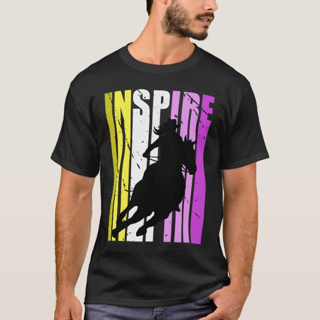 Barrel Racing Fierce Cowgirl Hat Western Pink Yell T-Shirt (Front)