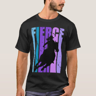 Barrel Racing Fierce Cowgirl Hat Western Theme Pur T-Shirt