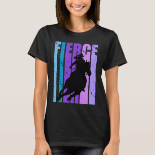Barrel Racing Fierce Cowgirl Hat Western Theme Pur T-Shirt