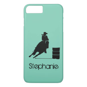 Barrel Racing Girl Silhouette on a Green Backdrop iPhone 8 Plus/7 Plus Case