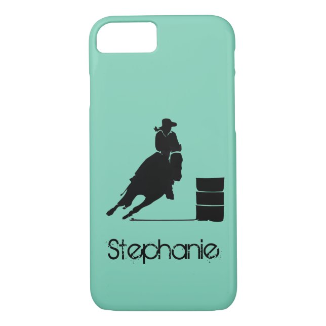 Barrel Racing Girl Silhouette on a Green Backdrop Case-Mate iPhone Case (Back)