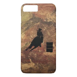 Barrel Racing Girl Silhouette on a Grunge Texture iPhone 8 Plus/7 Plus Case