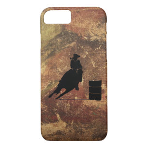 Barrel Racing Girl Silhouette on a Grunge Texture iPhone 8/7 Case