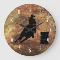Barrel Racing Girl Silhouette on a Grunge Texture