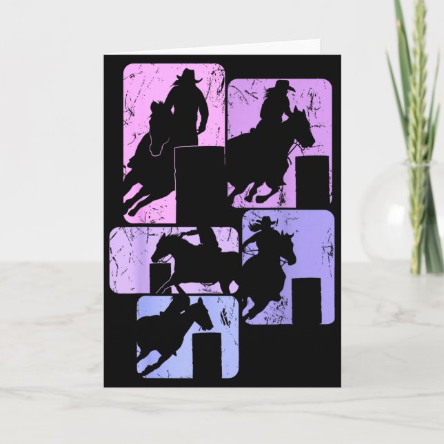 Barrel Racing Horse Barrel Racer Rodeo Cowgirl Wom Card (Front)