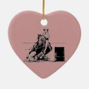 Barrel Racing Horse Ceramic Tree Decoration