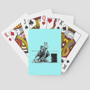 Barrel Racing Horse Playing Cards