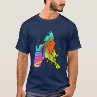Barrel Racing Horse Riding Rodeo Colourful Cowgirl T-Shirt