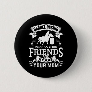 Barrel Racing Horseback Riding Horse Racer Rider R 6 Cm Round Badge