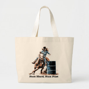 Barrel Racing Large Tote Bag