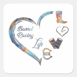 Barrel Racing Life - Cowgirl Designs  Square Sticker