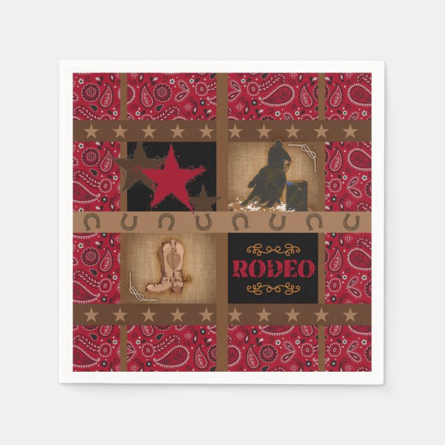 BARREL RACING PAISLEY BARREL RACER DECOUPAGE PAPER NAPKIN (Front)