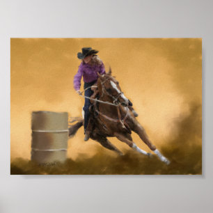 Barrel Racing Poster