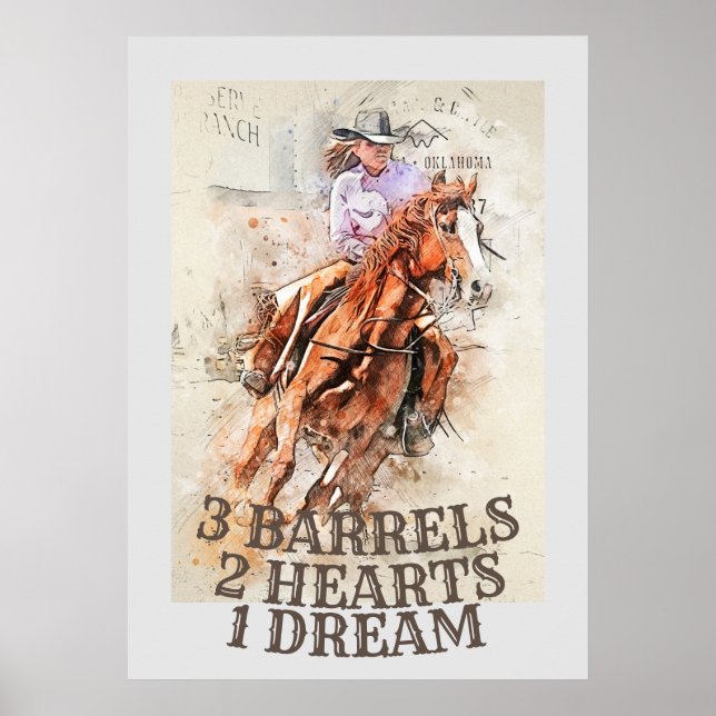 Barrel Racing Quote Poster (Front)