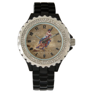 Barrel-Racing Rodeo Cowgirl Design Watch