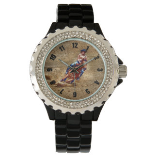 Barrel-Racing Rodeo Cowgirl Design Watch