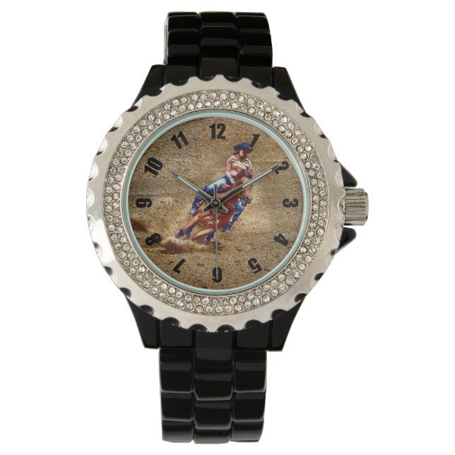 Barrel-Racing Rodeo Cowgirl Design Watch (Front)