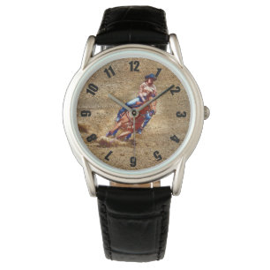 Barrel-Racing Rodeo Cowgirl Design Watch