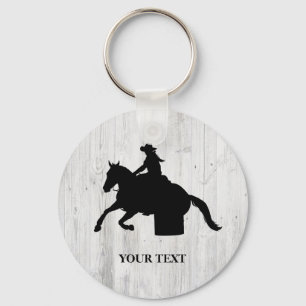 Barrel Racing Rodeo Equestrian Training Key Ring