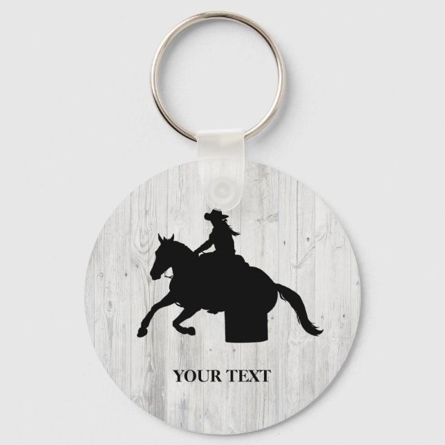 Barrel Racing Rodeo Equestrian Training Key Ring (Front)
