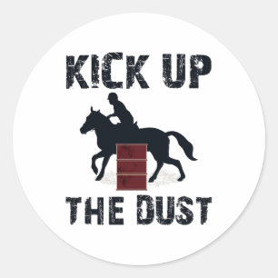 Barrel Racing Rodeo Horse Riding  Funny Classic Round Sticker